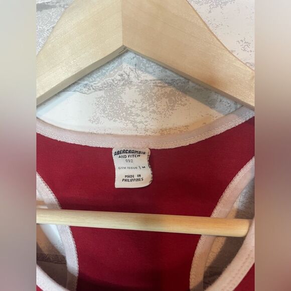 VTG Y2K 90’s Abercrombie and Fitch 092 Gym Issue Rhinestone Red Logo Cami Tank - Picture 6 of 7
